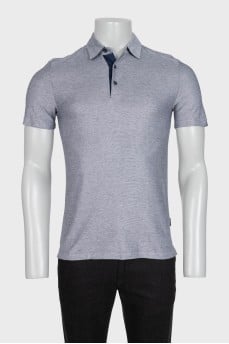 Men's gray printed polo shirt