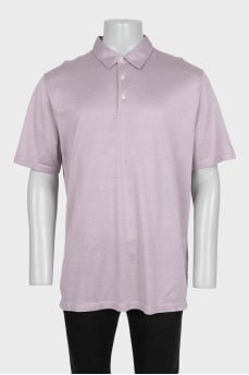 Men's pink polo shirt with tag