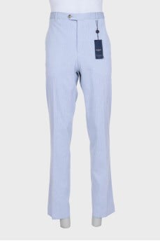 Men's straight striped trousers