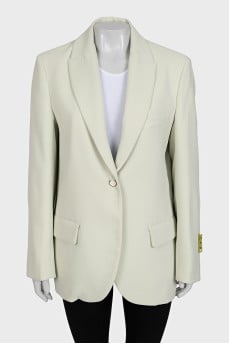 Green straight-cut jacket with logo