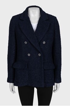 Straight-cut jacket with signature buttons
