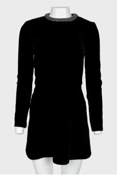 Velvet metallic decorations dress