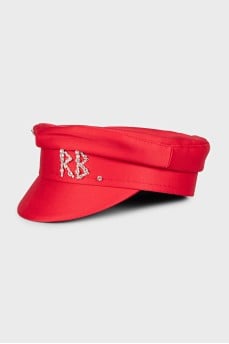 Red cap with rhinestones