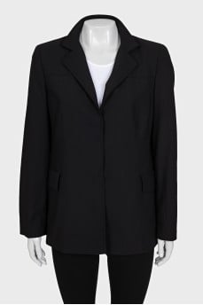 Straight wool jacket with buttons