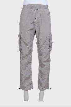 Men's silver cargo bags with logo