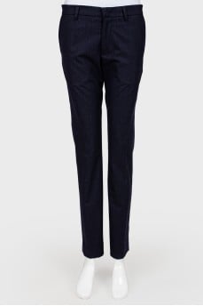Blue straight trousers