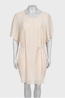 Button-down midi dress with belt