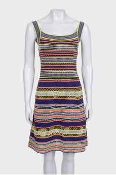 Fitted mini dress with print