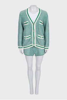 Tweed green suit with shorts with tag