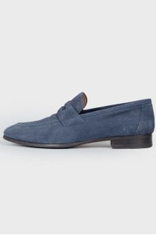 Men's blue suede loafers