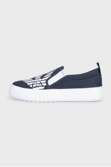 Men's dark blue slip-ons