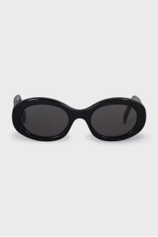 Oval sunglasses with gold logo