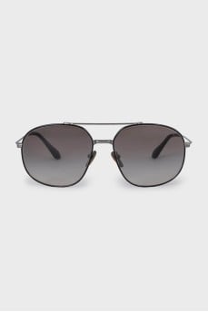 Men's aviator sunglasses with silver frames