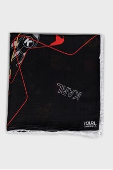 Black printed scarf