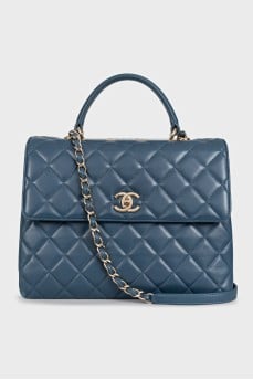 Trendy CC Quilted Leather Satchel Bag