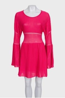 Flared sleeve dress with tag