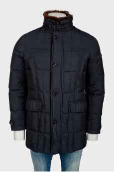 Men's jacket with fur collar