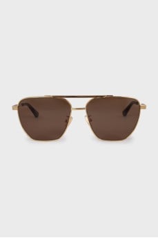 Сонцезахисні окуляри Aviator золотистого кольору