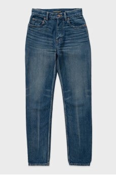 Сині джинси skinny fit на високій посадці