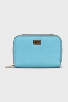 Blue leather wallet