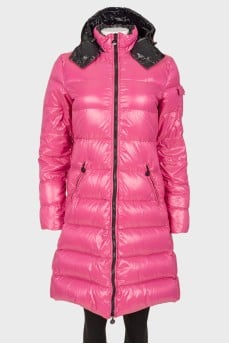 Quilted down jacket bright pink