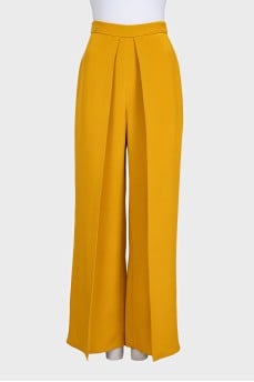 Yellow high-waisted palazzo pants
