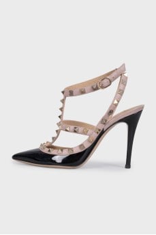 Слінгбеки Rockstud з лакової шкіри