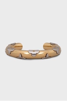 Gold plated bracelet with signature decor