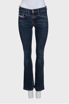 Синие джинсы boot cut fit на низкой посадке