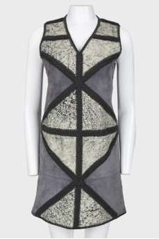 Suede leather inserts dress