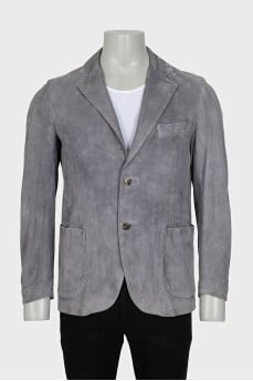 Men's gray suede jacket
