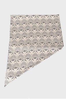 Beige silk scorpion pattern scarf