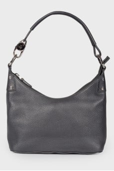 Black leather bag with lightning