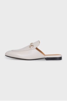 Princetown grey leather mules