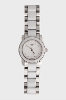 Watch with a bracelet decorated with ceramics