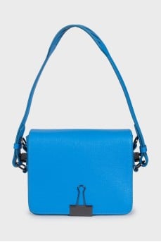 Blue crossbody with signature clasp