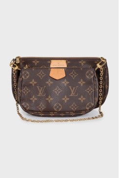 Коричнева сумка Multi Pochette в принт