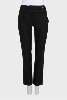 Black button-down trousers