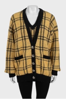 Yellow cardigan and top