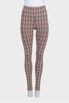 Purple printed skinny leggings
