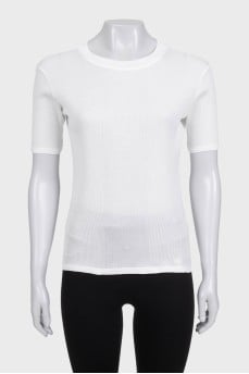 White fitted t-shirt with tag
