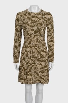 Brown animal print dress