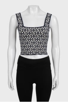 Black and white printed top