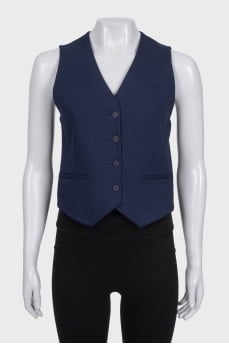 Blue button-down vest
