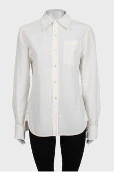 White shirt with embroidered logo