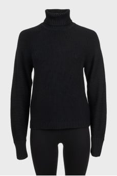 Black sweater with silver logo