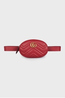 Поясная сумка красного цвета GG Marmont