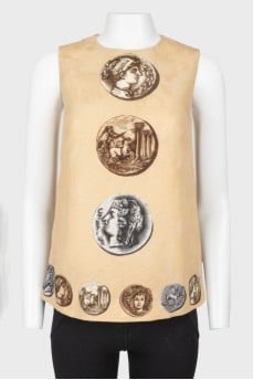 Gold print top