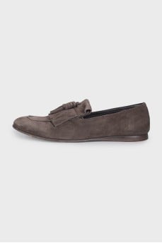 Men's suede tassel loafers
