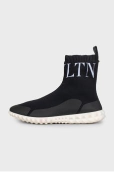 High-top sneakers with logo